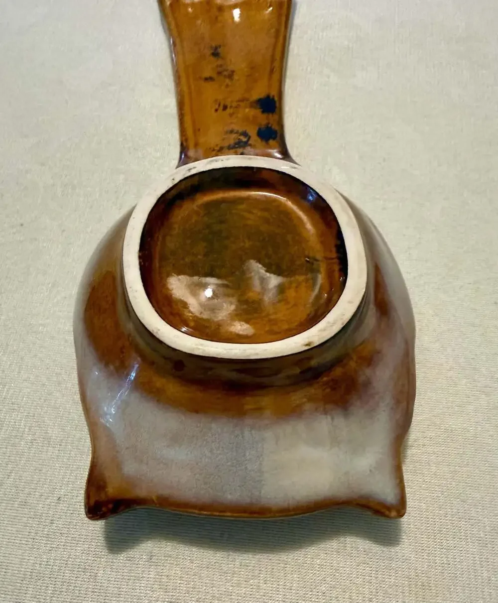 Vintage Ceramic Owl Spoon Rest Utensil Holder